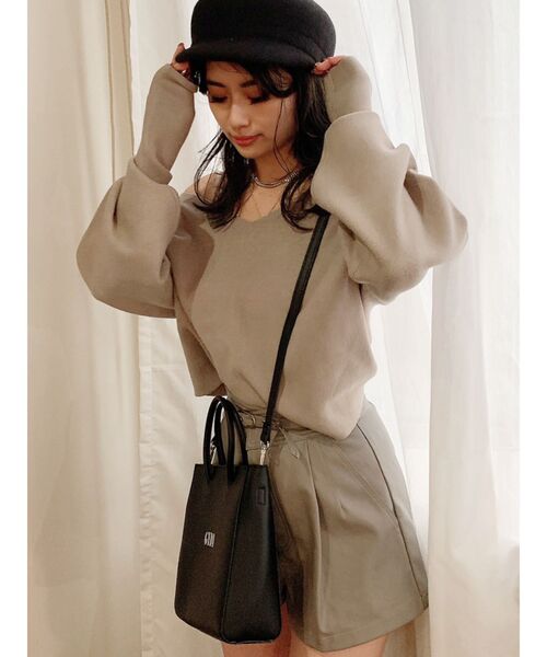 GYDA（ジェイダ）の「GYDA SHOPPER BAG（ショルダーバッグ・レディース・ブラック/ベージュ・FREE）」の10枚目の写真