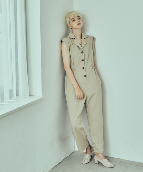 LAYMEE(レイミー)の「Sedan rompers / セダンロンパース(ワンピース・レディース・ブラック/アイボリー/キャメル・FREE)」の1枚目の写真