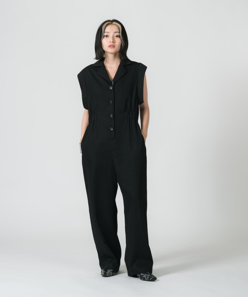 LAYMEE(レイミー)の「Sedan rompers / セダンロンパース(ワンピース・レディース・ブラック/アイボリー/キャメル・FREE)」の2枚目の写真