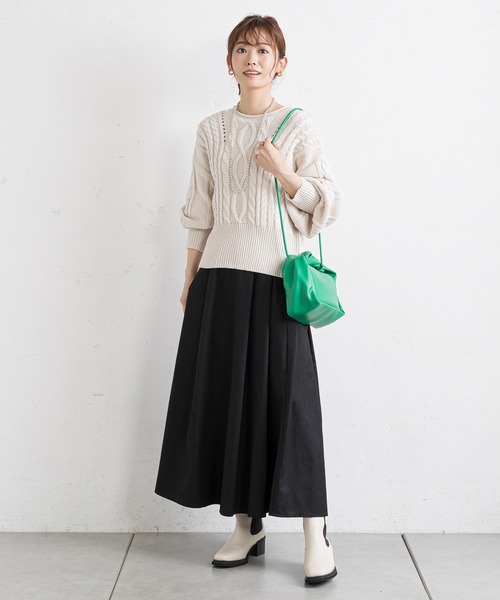 prose verse(プロズヴェール)の「2WAYスクエアショルダーバッグ(ショルダーバッグ・レディース・オフホワイト/ブラック/グリーン・フリ-)」の9枚目の写真