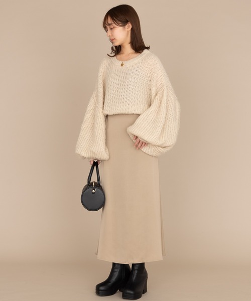 極美品⭐︎column ボリュームスリーブ ベージュニットセーター Pilgrim Surf+Supply（ピルグリム サーフ+サプライ）Fiore Knit Crew