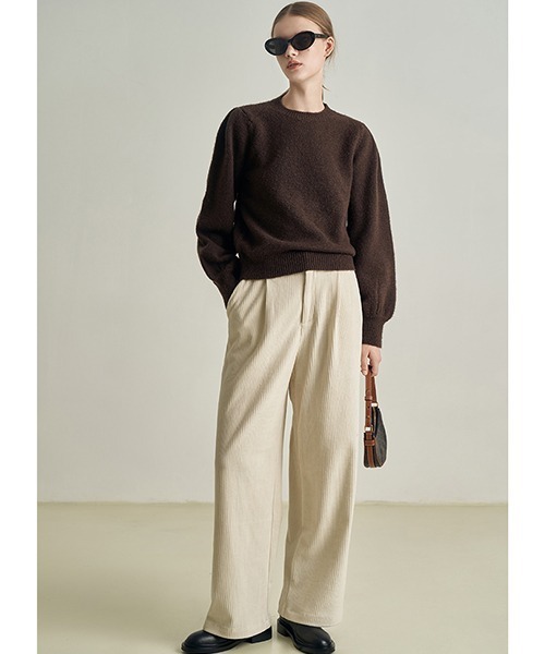 Fano Studios(ファノ ストゥディオズ)の「【Fano Studios】Wool yarn crew neck knit FD21S102(ニット/セーター・レディース・ブラウン・M/L/S)」の2枚目の写真