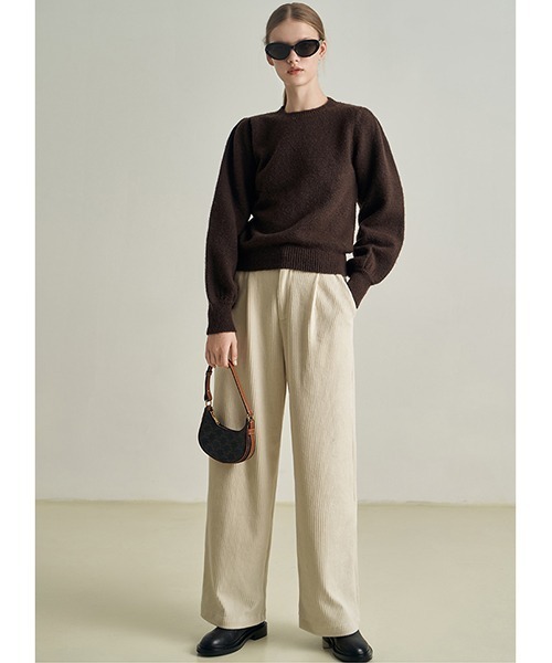Fano Studios(ファノ ストゥディオズ)の「【Fano Studios】Wool yarn crew neck knit FD21S102(ニット/セーター・レディース・ブラウン・M/L/S)」の3枚目の写真
