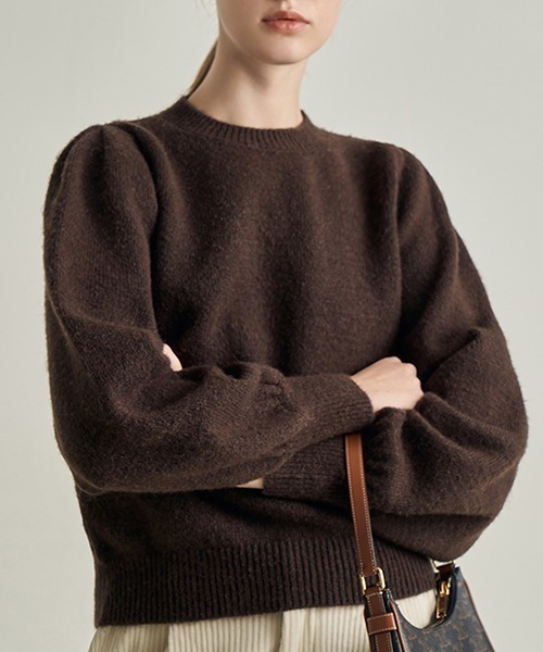 Fano Studios(ファノ ストゥディオズ)の「【Fano Studios】Wool yarn crew neck knit FD21S102(ニット/セーター・レディース・ブラウン・M/L/S)」の4枚目の写真