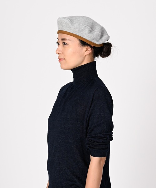 45R(フォーティファイブアール)の「縮絨のベレー帽(ハンチング/ベレー帽・レディース・カーキ/ネイビー/グレー・SMALL)」の10枚目の写真