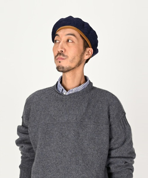 45R(フォーティファイブアール)の「縮絨のベレー帽(ハンチング/ベレー帽・レディース・カーキ/ネイビー/グレー・SMALL)」の8枚目の写真