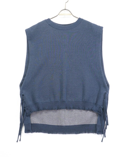 masterkey（マスターキー）の「masterkey マスターキー / FLYING-B ボーンズ柄ジャガードニットベスト / MK22S-K-10（ベスト・メンズ・ベージュ/インディゴブルー・2/1）」の11枚目の写真