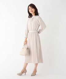OPAQUE.CLIP | DELEGANTサテンプリーツワンピース【WEB限定サイズ】(ワンピース)