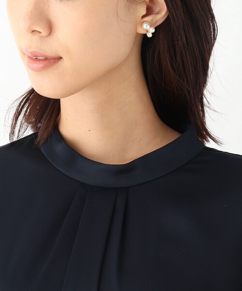 OPAQUE.CLIP（オペークドットクリップ）の「◆DELEGANTサテンプリーツワンピース【WEB限定サイズ】（ワンピース・レディース・ライトベージュ/ネイビー・36/40/34/38/42）」の8枚目の写真