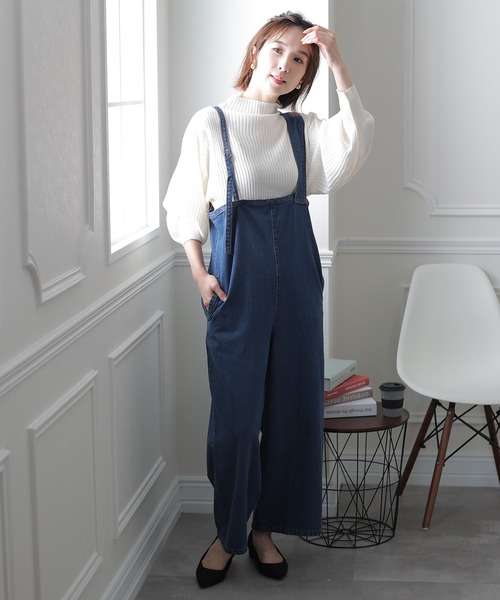 ElegChic(エレグシック)の「アシメトリーショルダーサロペット(サロペット/オーバーオール・レディース・ネイビー/ブルー・MEDIUM/LARGE/X-LARGE/XX-LARGE/XXX-LARGE)」の4枚目の写真