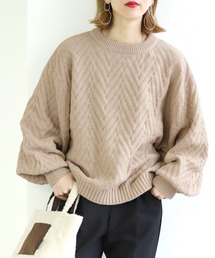 reca | ドルマンスリーブヘリンボーン編みニットプルオーバー(ニット/セーター)