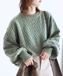 reca | ドルマンスリーブヘリンボーン編みニットプルオーバー(ニット/セーター)