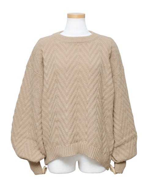 reca(レカ)の「ドルマンスリーブヘリンボーン編みニットプルオーバー(ニット/セーター・レディース・グリーン/マスタード/グレイッシュベージュ/ブルー・FREE)」の20枚目の写真