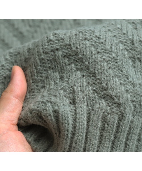 reca(レカ)の「ドルマンスリーブヘリンボーン編みニットプルオーバー(ニット/セーター・レディース・グリーン/マスタード/グレイッシュベージュ/ブルー・FREE)」の22枚目の写真