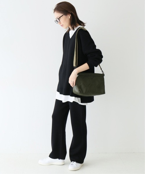 SLOBE IENA(スローブイエナ)の「ウォッシャブルウールニットパンツ【ウエストゴム/手洗い可能】◆(その他パンツ・レディース・ブラック/ベージュ・40/38/36)」の3枚目の写真