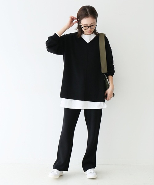 SLOBE IENA(スローブイエナ)の「ウォッシャブルウールニットパンツ【ウエストゴム/手洗い可能】◆(その他パンツ・レディース・ブラック/ベージュ・40/38/36)」の13枚目の写真