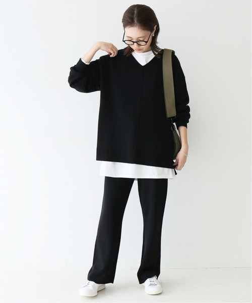 SLOBE IENA(スローブイエナ)の「ウォッシャブルウールニットパンツ【ウエストゴム/手洗い可能】◆(その他パンツ・レディース・ブラック/ベージュ・40/38/36)」の17枚目の写真