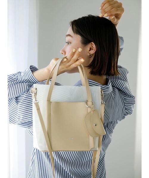 koe（コエ）の「クリアマルチ２ＷＡＹトート＊（トートバッグ・レディース・ブラック/ブラウン/オフホワイト/ライトグリーン/ライトイエロー・FREE）」の15枚目の写真