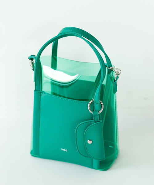 koe（コエ）の「クリアマルチ２ＷＡＹトート＊（トートバッグ・レディース・ブラック/ブラウン/オフホワイト/ライトグリーン/ライトイエロー・FREE）」の4枚目の写真