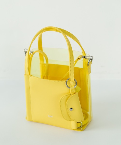 koe（コエ）の「クリアマルチ２ＷＡＹトート＊（トートバッグ・レディース・ブラック/ブラウン/オフホワイト/ライトグリーン/ライトイエロー・FREE）」の7枚目の写真