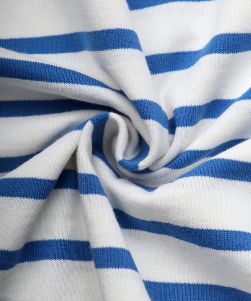 SITRY（シトリー）の「Panel border Loose silhouette boat neck T-shirt/パネルボーダー ルーズシルエット  ボートネック Ｔシャツ（Tシャツ/カットソー・メンズ・ブラック/レッド/ブルー/グリーン/ブラック系その他/ブルー系その他・M/L）」の12枚目の写真