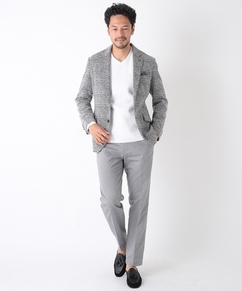 MEN'S BIGI(メンズビギ)の「ニットコンビカットソー(Tシャツ/カットソー・メンズ・ホワイト/ブラック/ブラウン・01/02/03)」の5枚目の写真