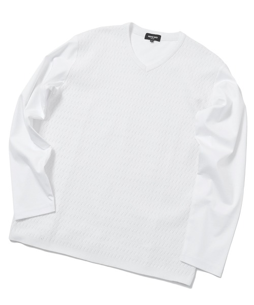 MEN'S BIGI(メンズビギ)の「ニットコンビカットソー(Tシャツ/カットソー・メンズ・ホワイト/ブラック/ブラウン・01/02/03)」の20枚目の写真