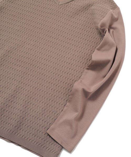 MEN'S BIGI(メンズビギ)の「ニットコンビカットソー(Tシャツ/カットソー・メンズ・ホワイト/ブラック/ブラウン・01/02/03)」の11枚目の写真