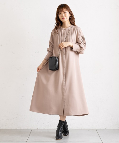 prose verse（プロズヴェール）の「フロント＆袖タックボタンシャツワンピ（シャツワンピース・レディース・ネイビー/ピンク/モカ/ホワイト系その他・MEDIUM）」の5枚目の写真