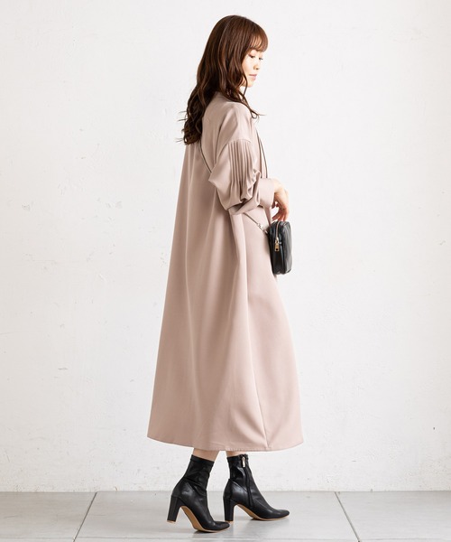 prose verse（プロズヴェール）の「フロント＆袖タックボタンシャツワンピ（シャツワンピース・レディース・ネイビー/ピンク/モカ/ホワイト系その他・MEDIUM）」の7枚目の写真