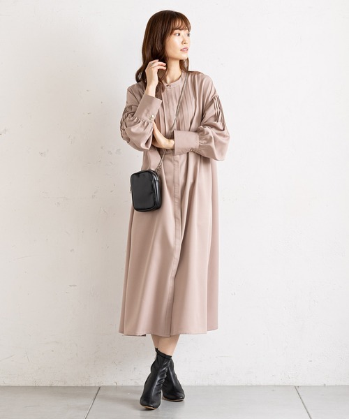 prose verse（プロズヴェール）の「フロント＆袖タックボタンシャツワンピ（シャツワンピース・レディース・ネイビー/ピンク/モカ/ホワイト系その他・MEDIUM）」の8枚目の写真