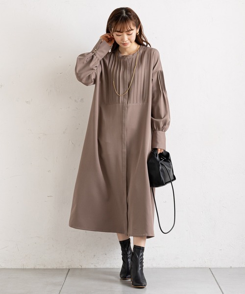 prose verse（プロズヴェール）の「フロント＆袖タックボタンシャツワンピ（シャツワンピース・レディース・ネイビー/ピンク/モカ/ホワイト系その他・MEDIUM）」の10枚目の写真