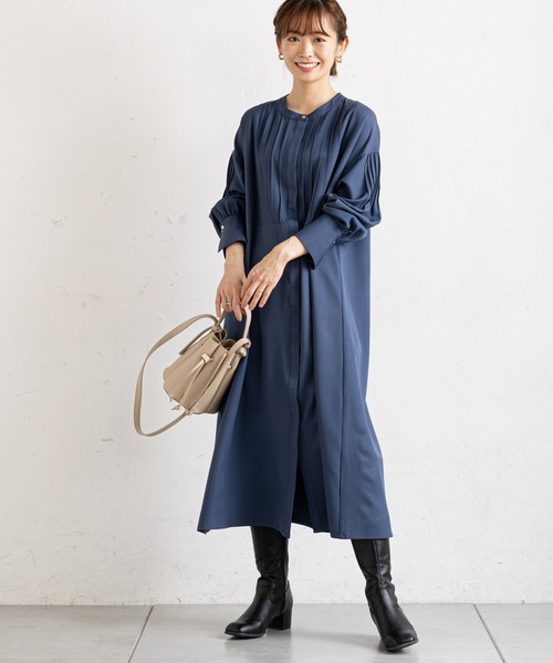 prose verse（プロズヴェール）の「フロント＆袖タックボタンシャツワンピ（シャツワンピース・レディース・ネイビー/ピンク/モカ/ホワイト系その他・MEDIUM）」の15枚目の写真