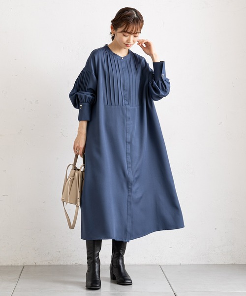 prose verse（プロズヴェール）の「フロント＆袖タックボタンシャツワンピ（シャツワンピース・レディース・ネイビー/ピンク/モカ/ホワイト系その他・MEDIUM）」の16枚目の写真