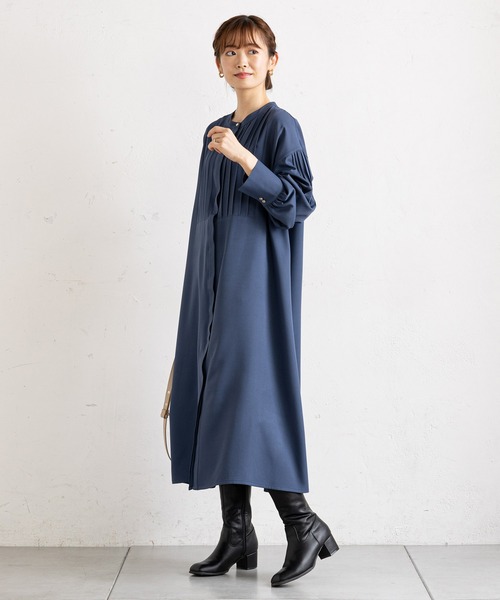 prose verse（プロズヴェール）の「フロント＆袖タックボタンシャツワンピ（シャツワンピース・レディース・ネイビー/ピンク/モカ/ホワイト系その他・MEDIUM）」の17枚目の写真