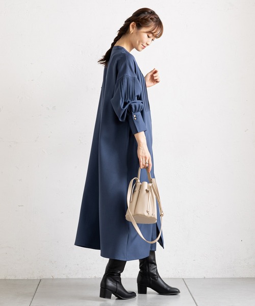 prose verse（プロズヴェール）の「フロント＆袖タックボタンシャツワンピ（シャツワンピース・レディース・ネイビー/ピンク/モカ/ホワイト系その他・MEDIUM）」の18枚目の写真