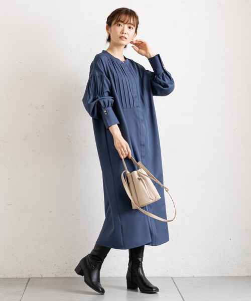 prose verse（プロズヴェール）の「フロント＆袖タックボタンシャツワンピ（シャツワンピース・レディース・ネイビー/ピンク/モカ/ホワイト系その他・MEDIUM）」の19枚目の写真