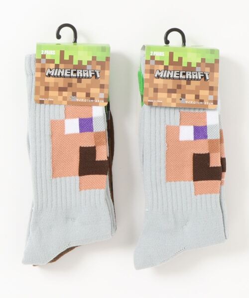 ability(アビリティ)の「Minecraft マインクラフト ソックス / Crews 鉄のフル装備 草ブロック 2 Pack 1set MF041BCCGL 2パックセット マイクラ //(ソックス/靴下・メンズ・グレー系その他・SMALL/LARGE)」の4枚目の写真