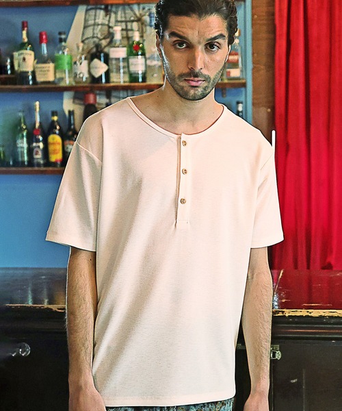 RATTLE TRAP(ラトルトラップ)の「ヘンリーネックTシャツ(Tシャツ/カットソー・メンズ・ホワイト/ブラック/ベージュ・S/M/L)」の4枚目の写真