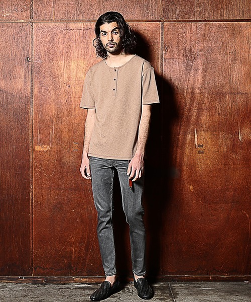 RATTLE TRAP(ラトルトラップ)の「ヘンリーネックTシャツ(Tシャツ/カットソー・メンズ・ホワイト/ブラック/ベージュ・S/M/L)」の7枚目の写真