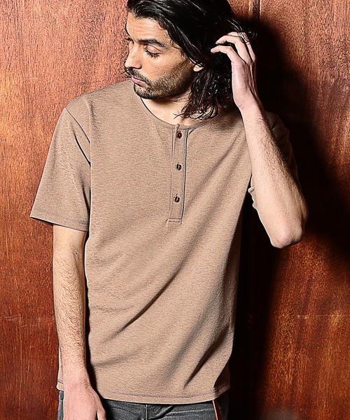 RATTLE TRAP(ラトルトラップ)の「ヘンリーネックTシャツ(Tシャツ/カットソー・メンズ・ホワイト/ブラック/ベージュ・S/M/L)」の9枚目の写真