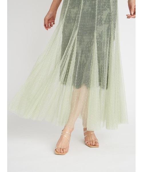 SNIDEL（スナイデル）の「バイカラーレースレイヤードドレス