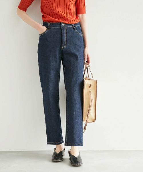 ROPE' PICNIC（ロペピクニック）の「お仕事にも/ストレッチデニムストレートパンツ（デニムパンツ・レディース・ネイビー/ブルー系その他3・40/38/36）」の2枚目の写真