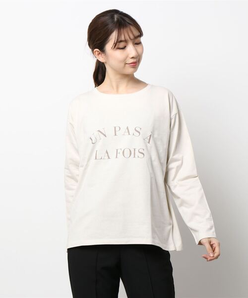 Te chichi（テチチ）の「ロゴプリントTシャツ（Tシャツ/カットソー・レディース・オフホワイト/ベージュ/モカ・ﾌﾘ-）」の7枚目の写真