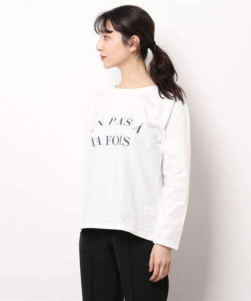 Te chichi（テチチ）の「ロゴプリントTシャツ（Tシャツ/カットソー・レディース・オフホワイト/ベージュ/モカ・ﾌﾘ-）」の8枚目の写真