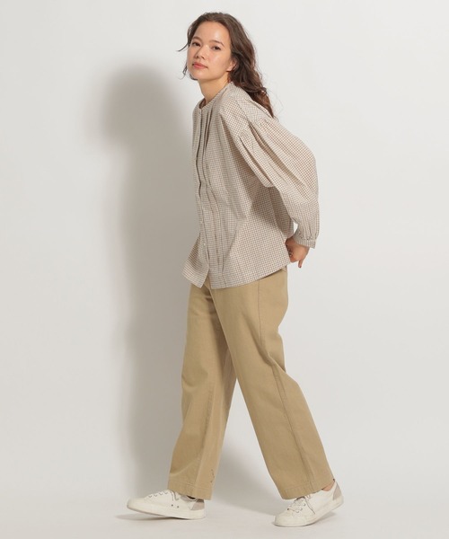 niko and...（ニコアンド）の「マーセミニギンガムタックブラウス（シャツ/ブラウス・レディース・ブラック/ブルー/クリーム・MEDIUM/LARGE）」の6枚目の写真