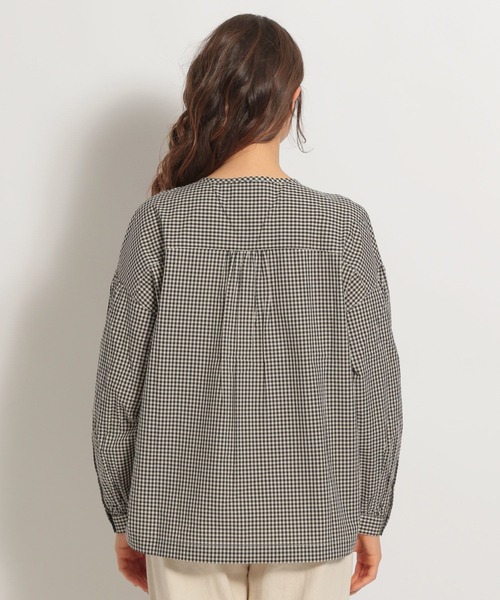 niko and...（ニコアンド）の「マーセミニギンガムタックブラウス（シャツ/ブラウス・レディース・ブラック/ブルー/クリーム・MEDIUM/LARGE）」の8枚目の写真
