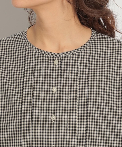 niko and...（ニコアンド）の「マーセミニギンガムタックブラウス（シャツ/ブラウス・レディース・ブラック/ブルー/クリーム・MEDIUM/LARGE）」の5枚目の写真