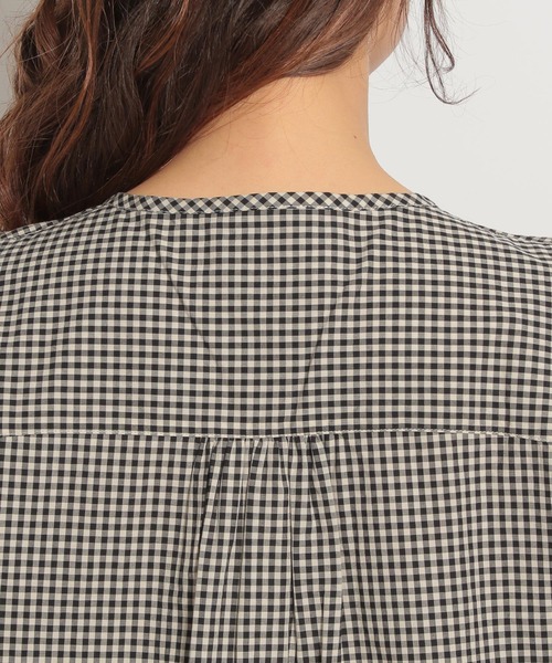 niko and...（ニコアンド）の「マーセミニギンガムタックブラウス（シャツ/ブラウス・レディース・ブラック/ブルー/クリーム・MEDIUM/LARGE）」の7枚目の写真