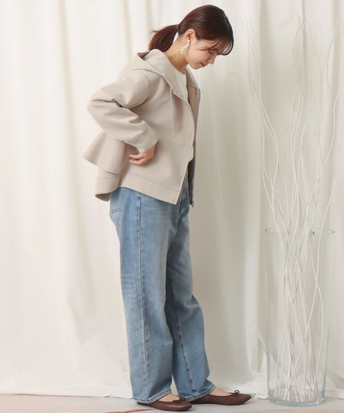 libelle more（リベル モア）の「ダンボールポンチ　バックフリルパーカー（パーカー・レディース・アイボリー/ブラック/杢グレー/グレイッシュベージュ/ミント/ネイビー・L/M）」の20枚目の写真